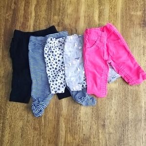 5 Piece Newborn Pants Bundle